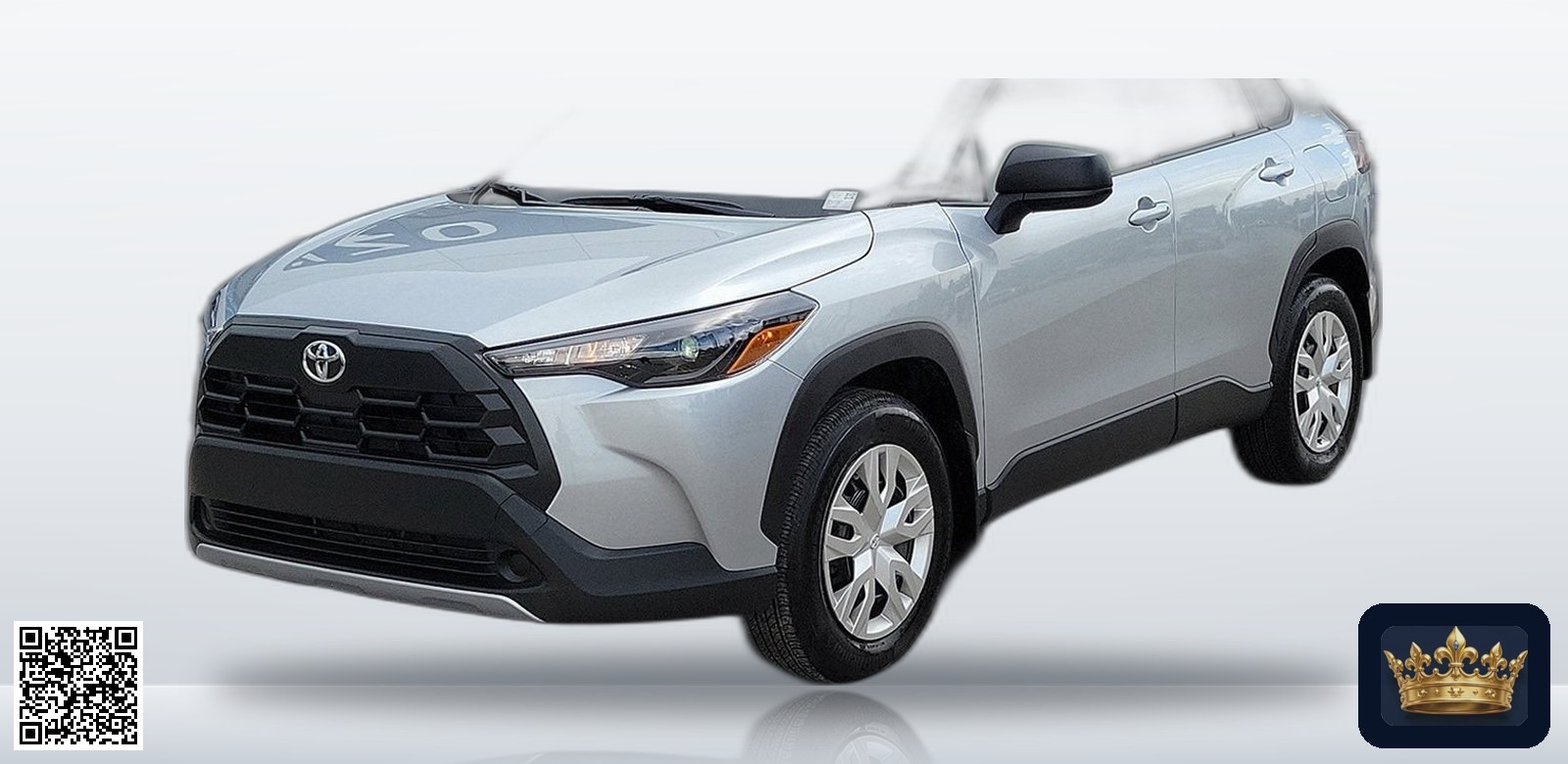 2026 Toyota Corolla Cross L en vista tres cuartos frontal, estudio blanco