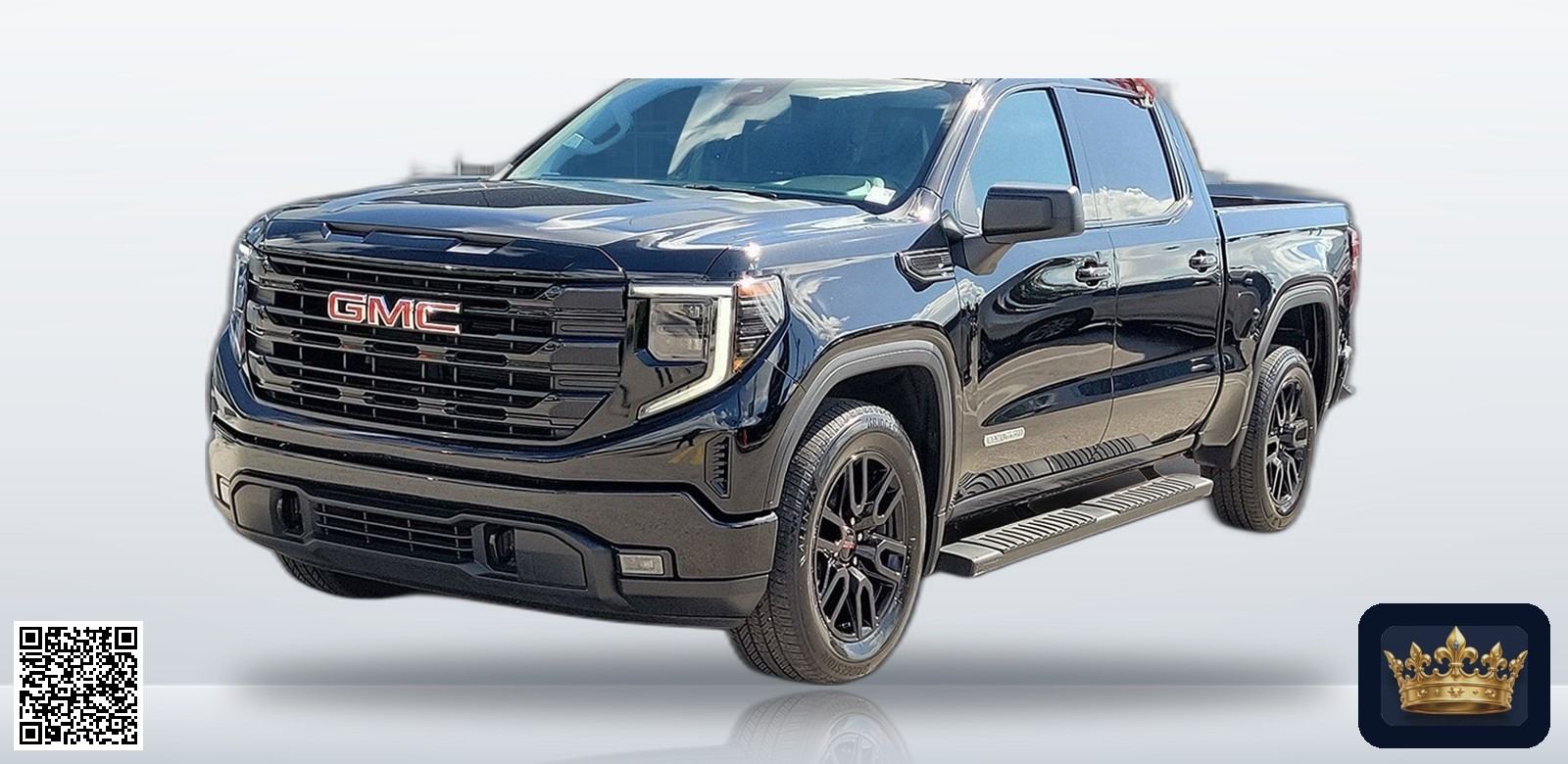 2024 GMC Sierra 1500 Elevation en vista tres cuartos frontal, estudio blanco