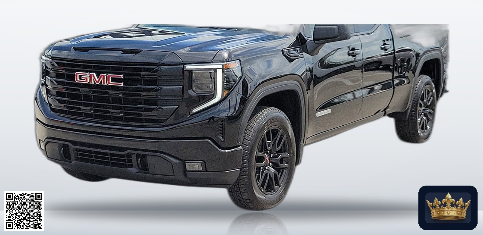 2026 GMC Sierra 1500 Elevation en vista tres cuartos frontal, estudio blanco