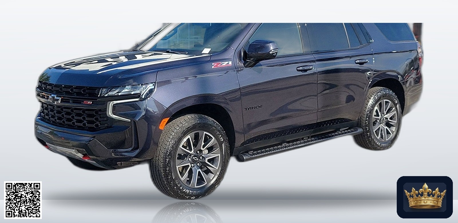 2024 Chevrolet Tahoe Z71 en vista tres cuartos frontal, estudio blanco